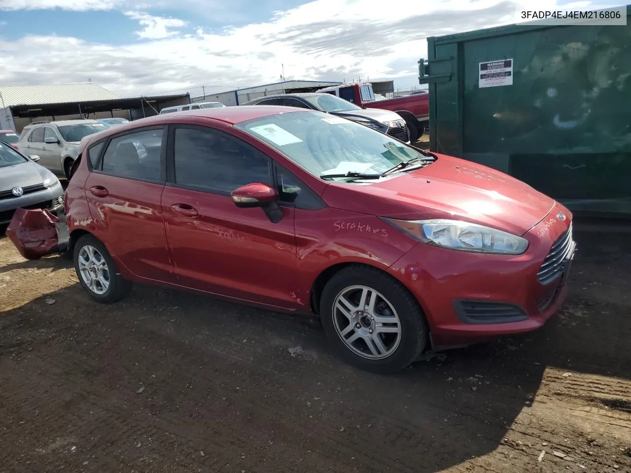 2014 Ford Fiesta Se VIN: 3FADP4EJ4EM216806 Lot: 76772624