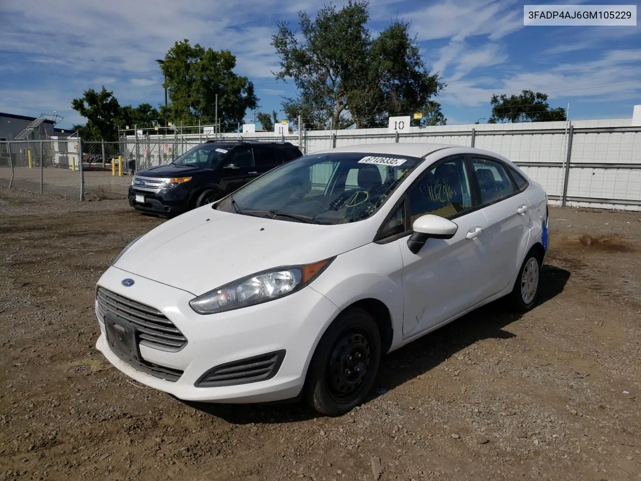 2016 Ford Fiesta S VIN: 3FADP4AJ6GM105229 Lot: 67126332