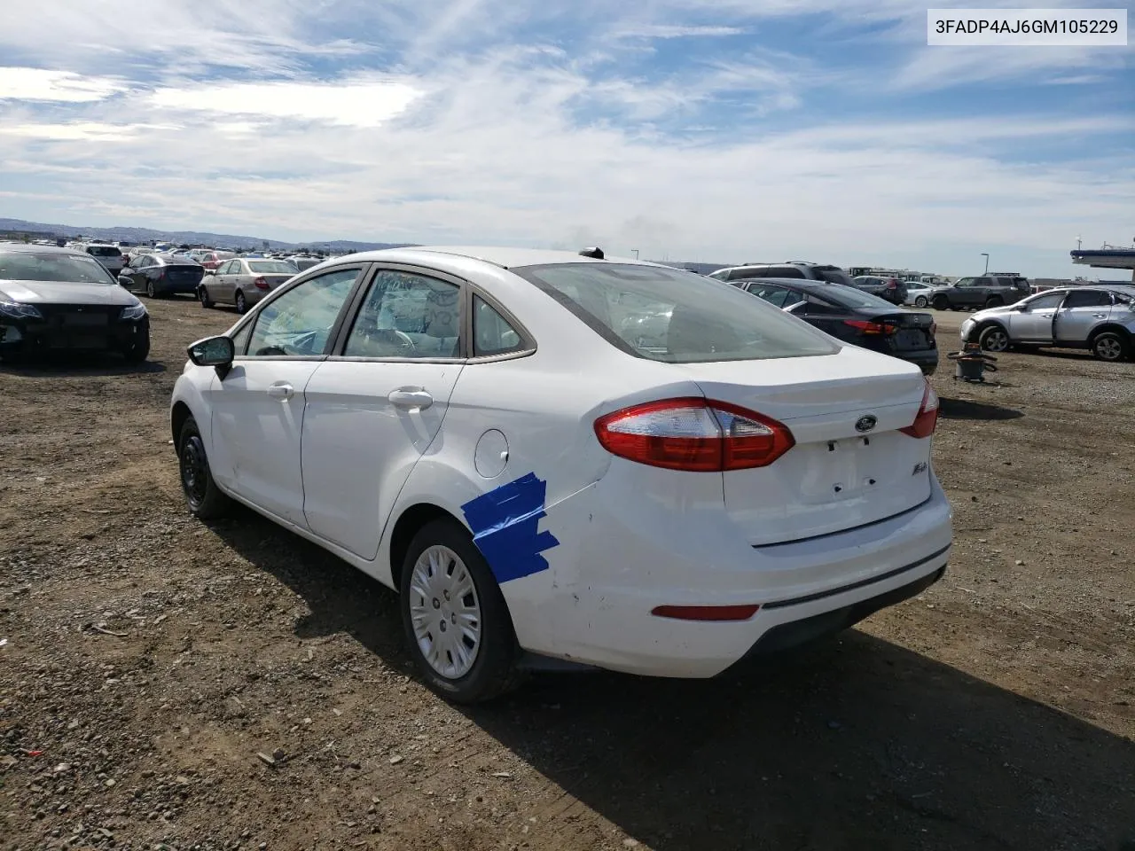 2016 Ford Fiesta S VIN: 3FADP4AJ6GM105229 Lot: 67126332