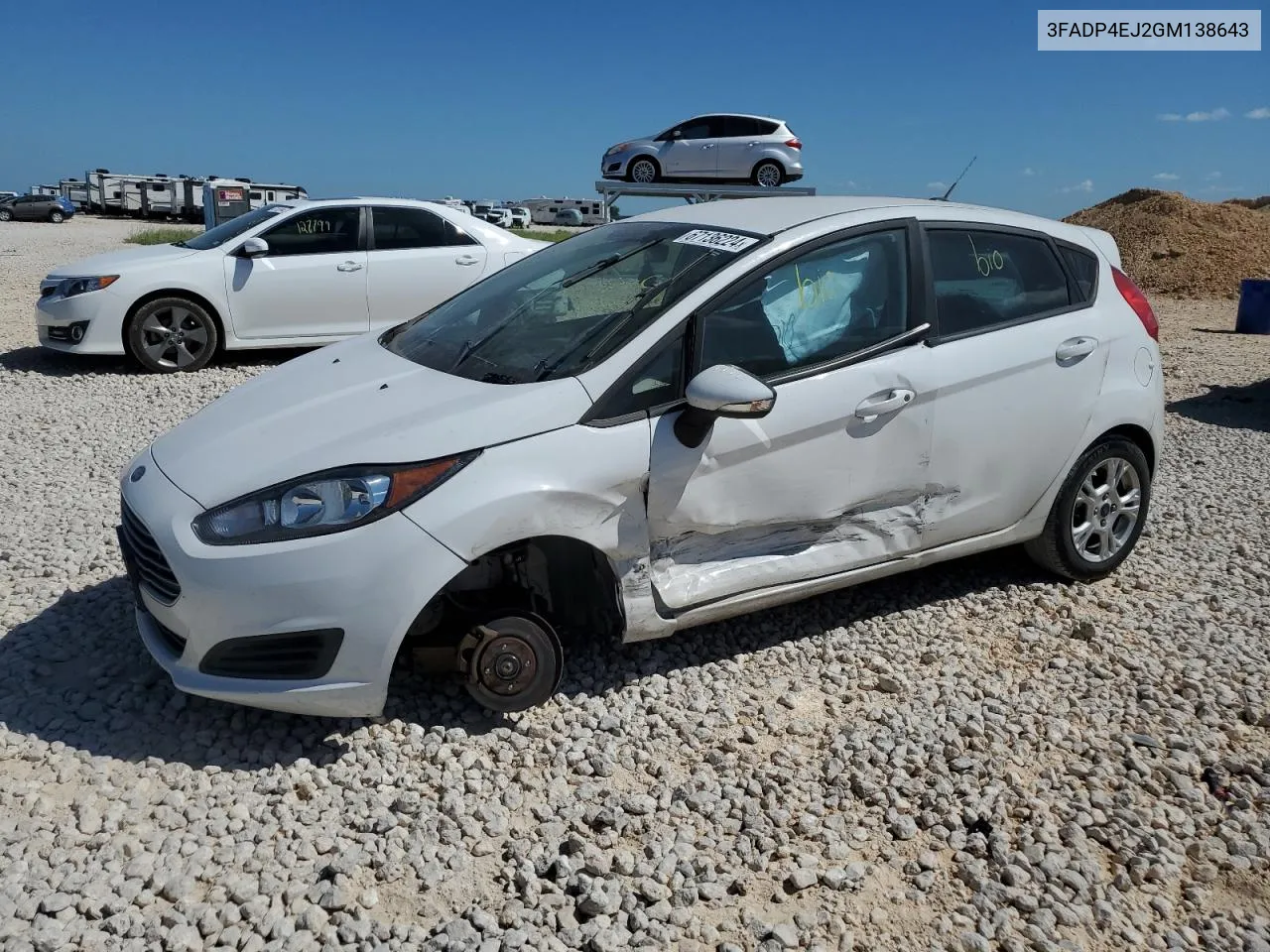 2016 Ford Fiesta Se VIN: 3FADP4EJ2GM138643 Lot: 67136224