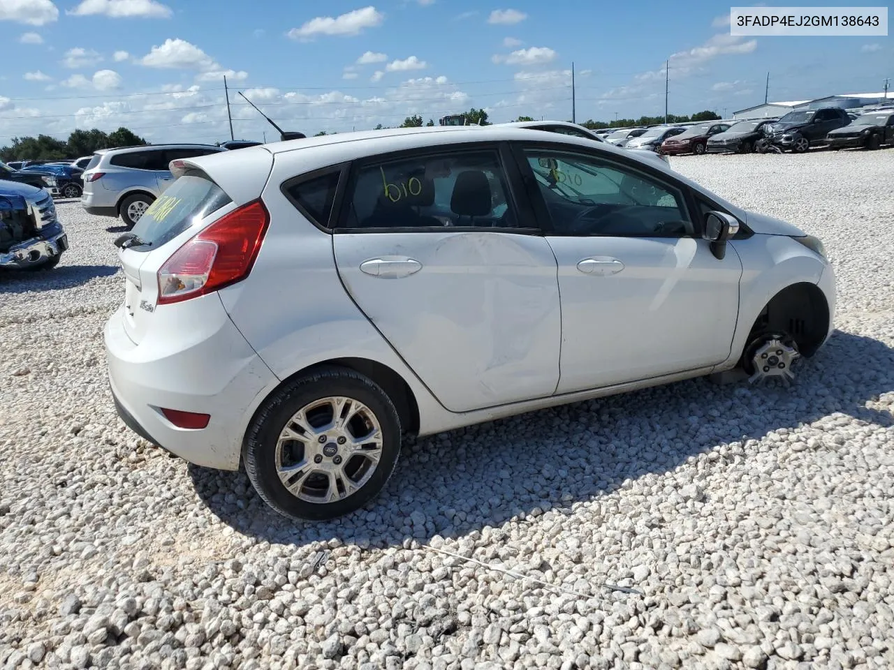 2016 Ford Fiesta Se VIN: 3FADP4EJ2GM138643 Lot: 67136224