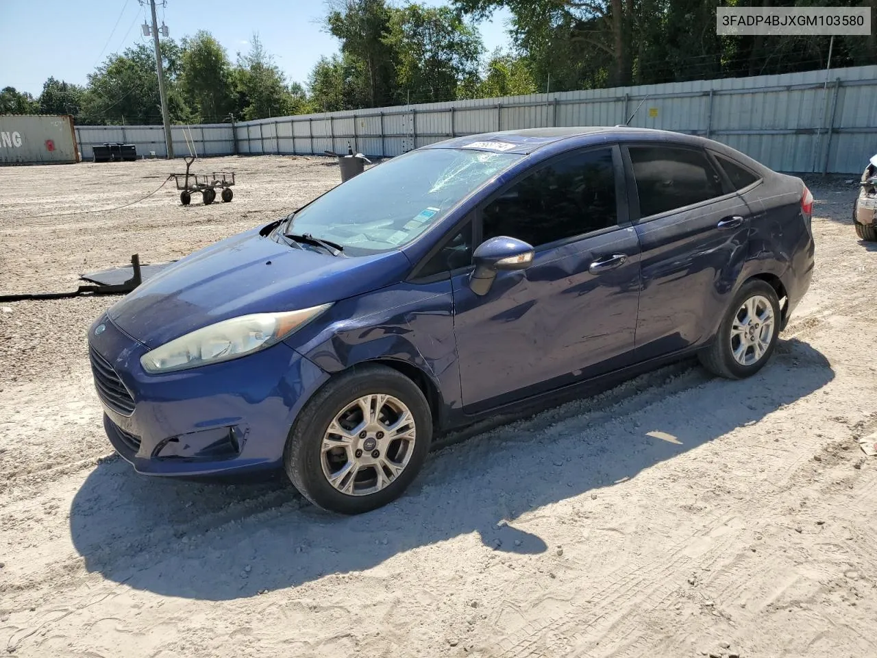 2016 Ford Fiesta Se VIN: 3FADP4BJXGM103580 Lot: 67563714