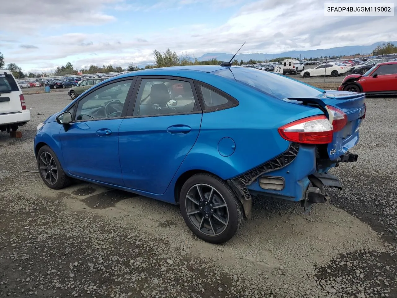 2016 Ford Fiesta Se VIN: 3FADP4BJ6GM119002 Lot: 74056564