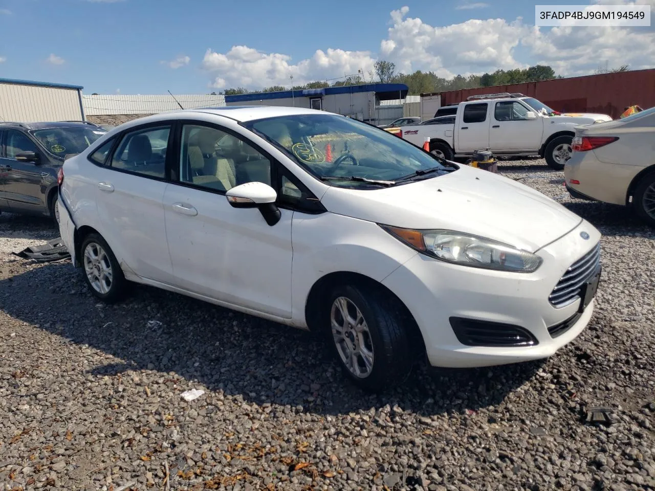 2016 Ford Fiesta Se VIN: 3FADP4BJ9GM194549 Lot: 74083464