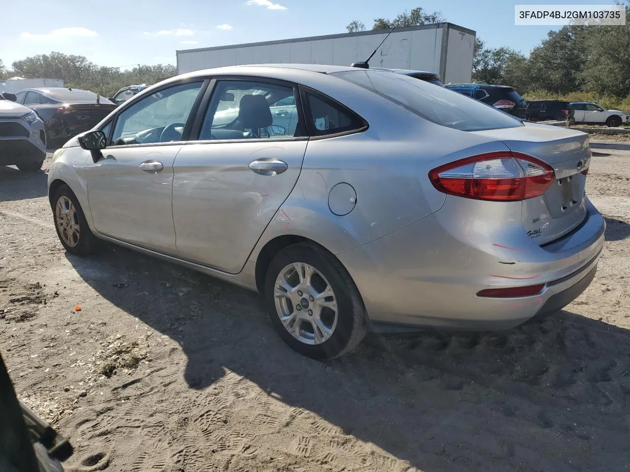 2016 Ford Fiesta Se VIN: 3FADP4BJ2GM103735 Lot: 75546374