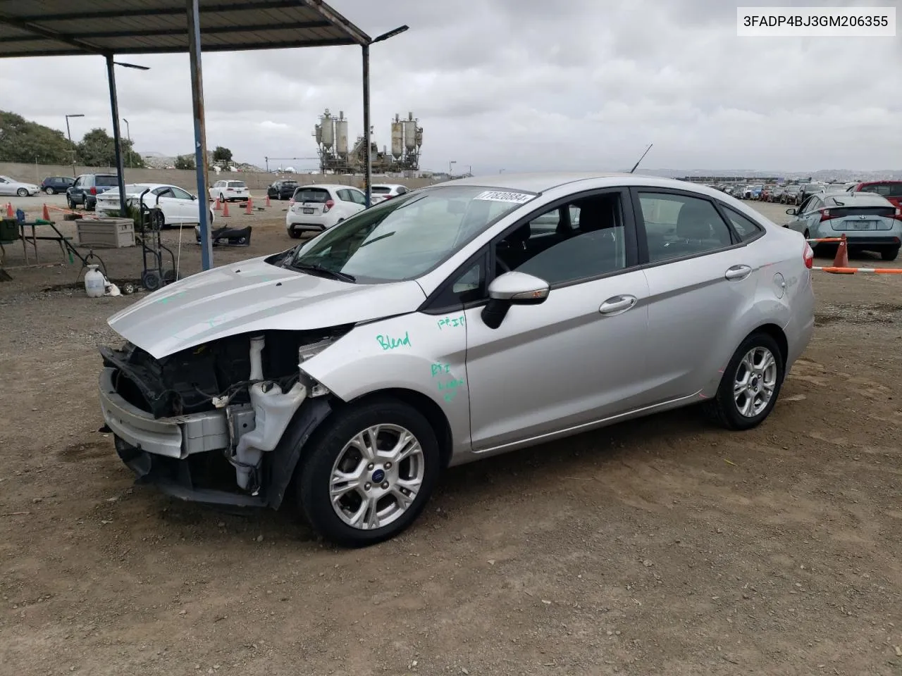 2016 Ford Fiesta Se VIN: 3FADP4BJ3GM206355 Lot: 77820884