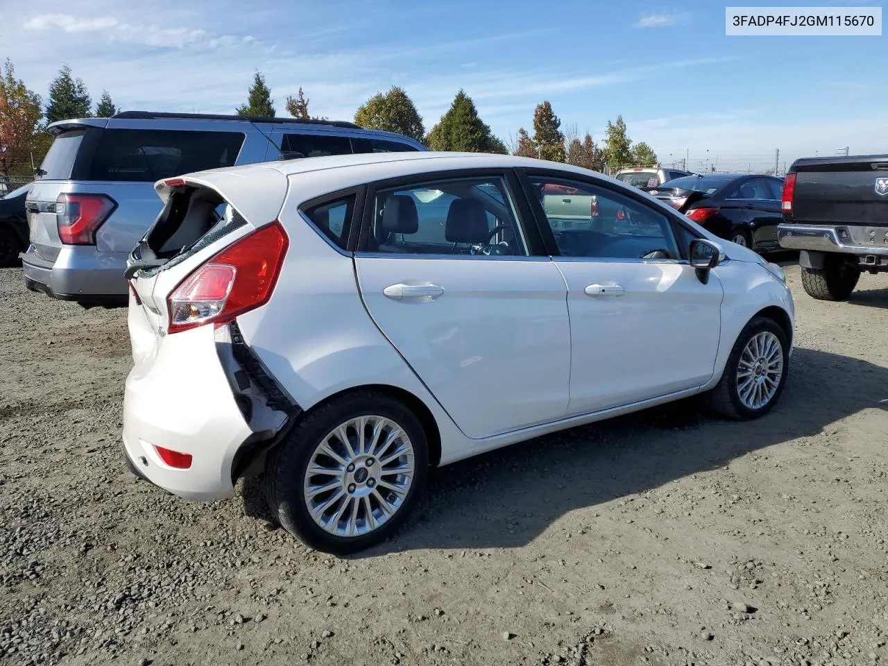 2016 Ford Fiesta Titanium VIN: 3FADP4FJ2GM115670 Lot: 77901644