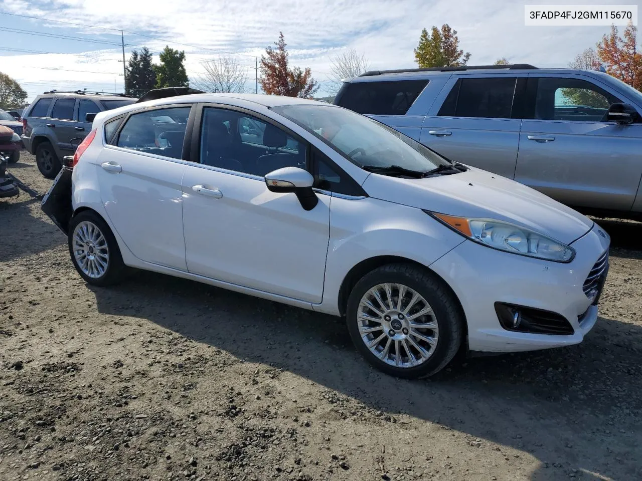 2016 Ford Fiesta Titanium VIN: 3FADP4FJ2GM115670 Lot: 77901644