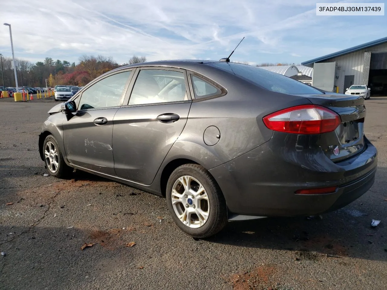 2016 Ford Fiesta Se VIN: 3FADP4BJ3GM137439 Lot: 78309604