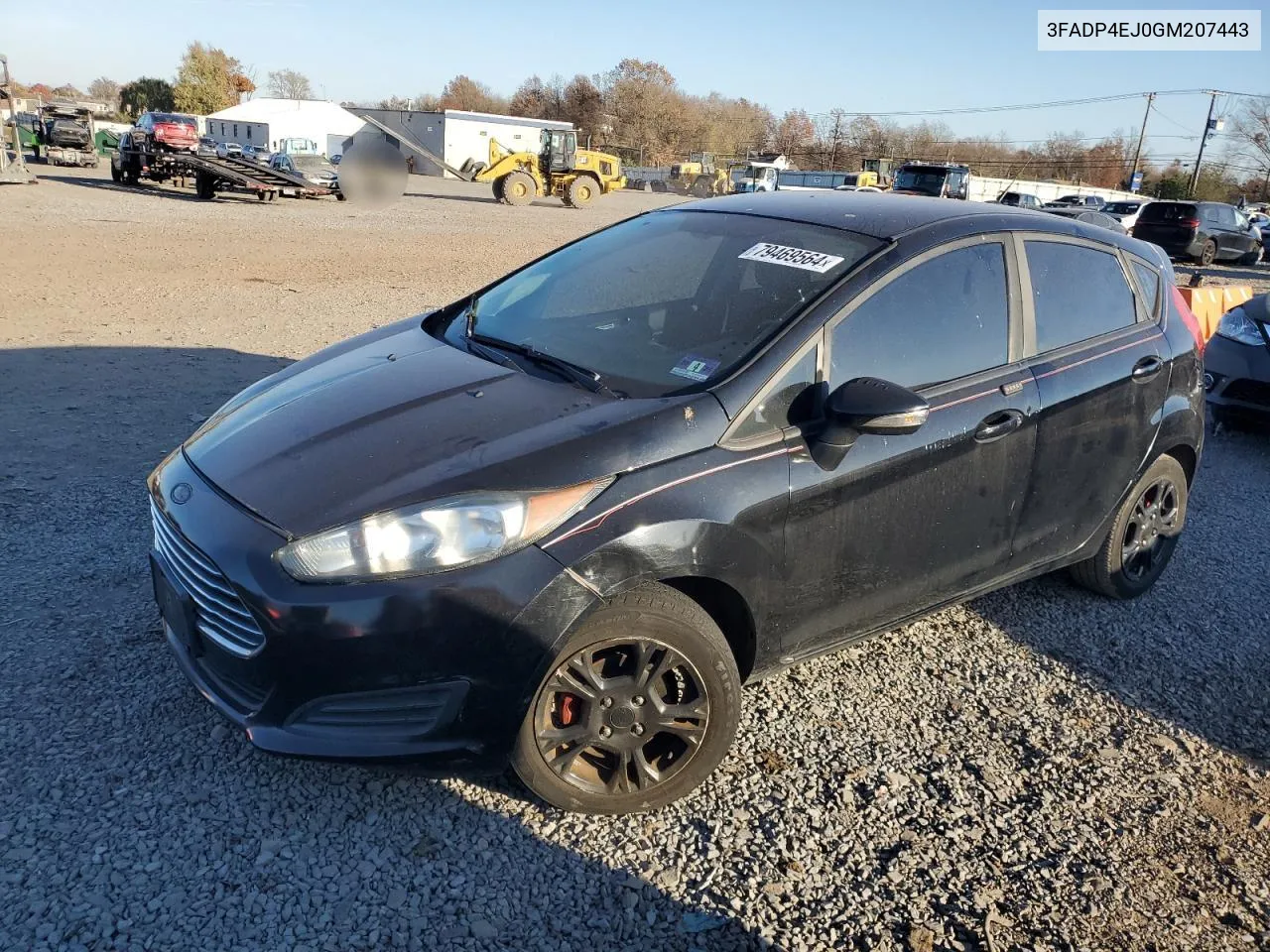 2016 Ford Fiesta Se VIN: 3FADP4EJ0GM207443 Lot: 79469564