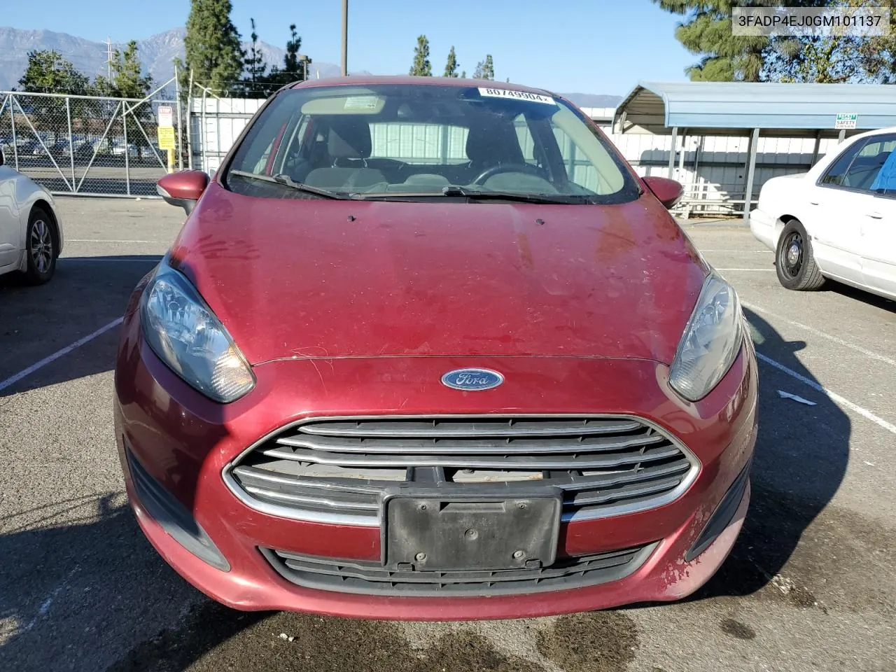 2016 Ford Fiesta Se VIN: 3FADP4EJ0GM101137 Lot: 80749904