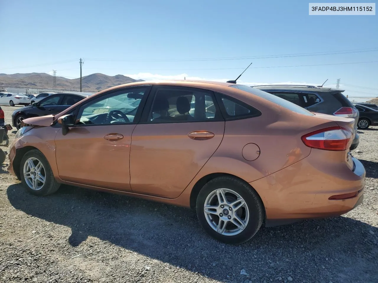 2017 Ford Fiesta Se VIN: 3FADP4BJ3HM115152 Lot: 69324244