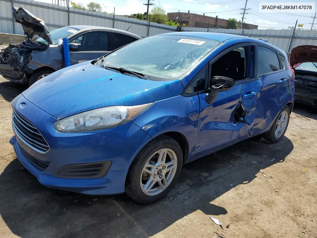 2019 Ford Fiesta Se VIN: 3FADP4EJ8KM147078 Lot: 55407244