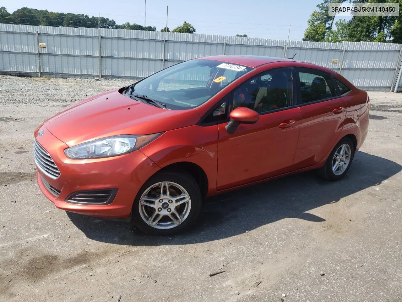 2019 Ford Fiesta Se VIN: 3FADP4BJ5KM140450 Lot: 70460334