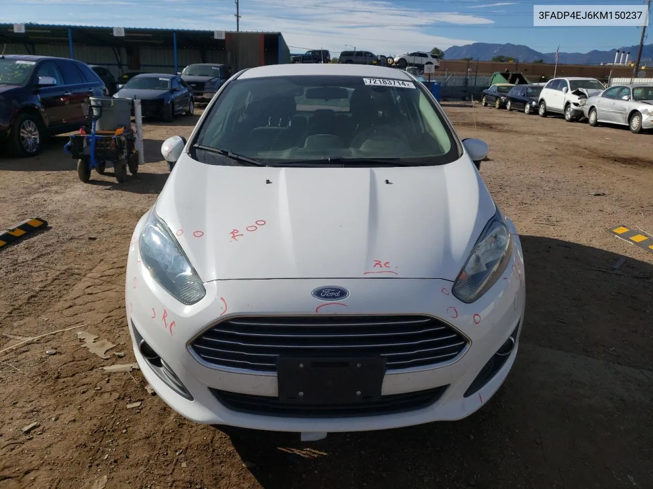 2019 Ford Fiesta Se VIN: 3FADP4EJ6KM150237 Lot: 72183714