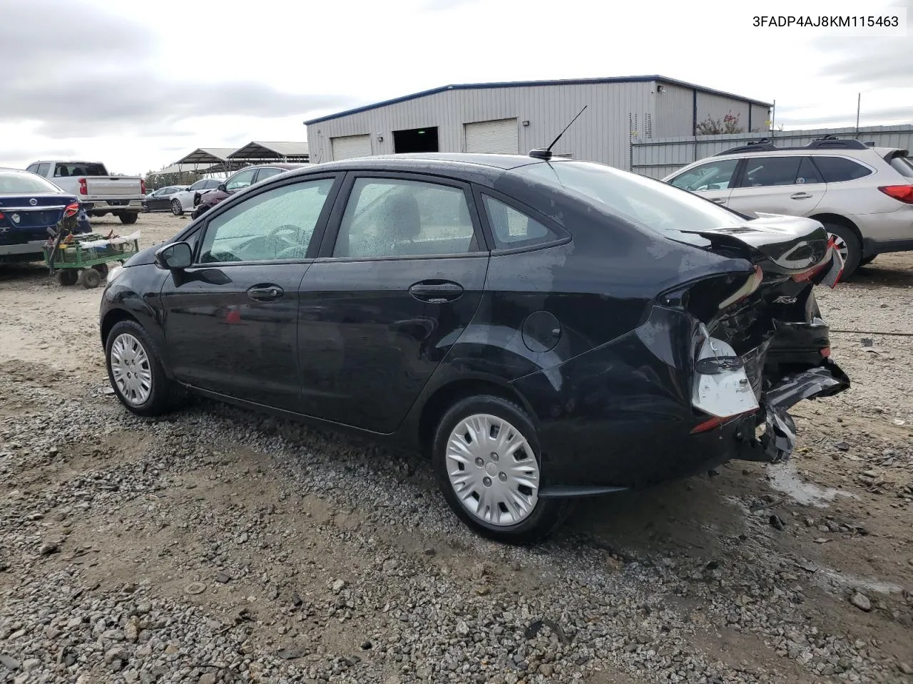 2019 Ford Fiesta S VIN: 3FADP4AJ8KM115463 Lot: 78462694