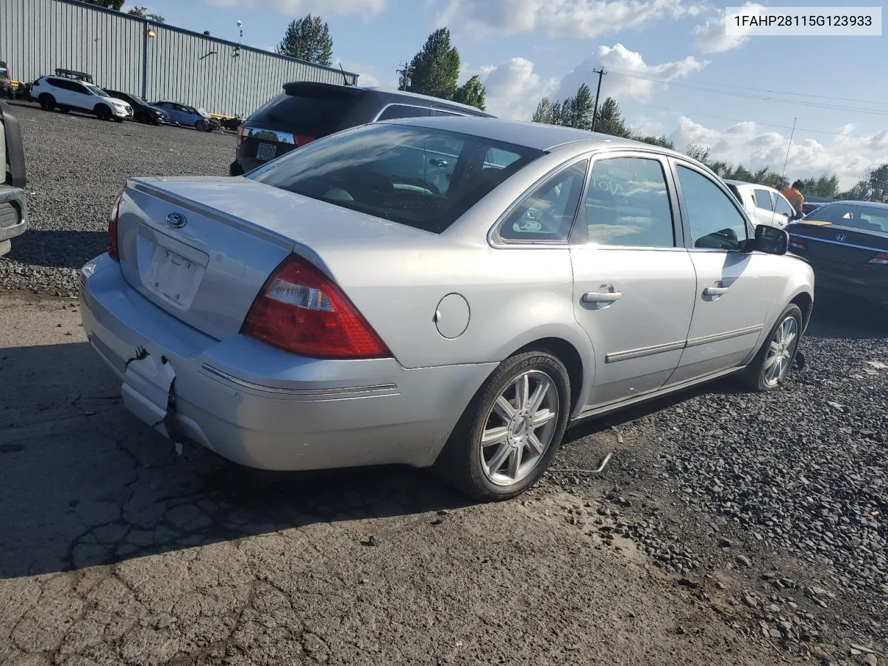 2005 Ford Five Hundred Limited VIN: 1FAHP28115G123933 Lot: 69090054