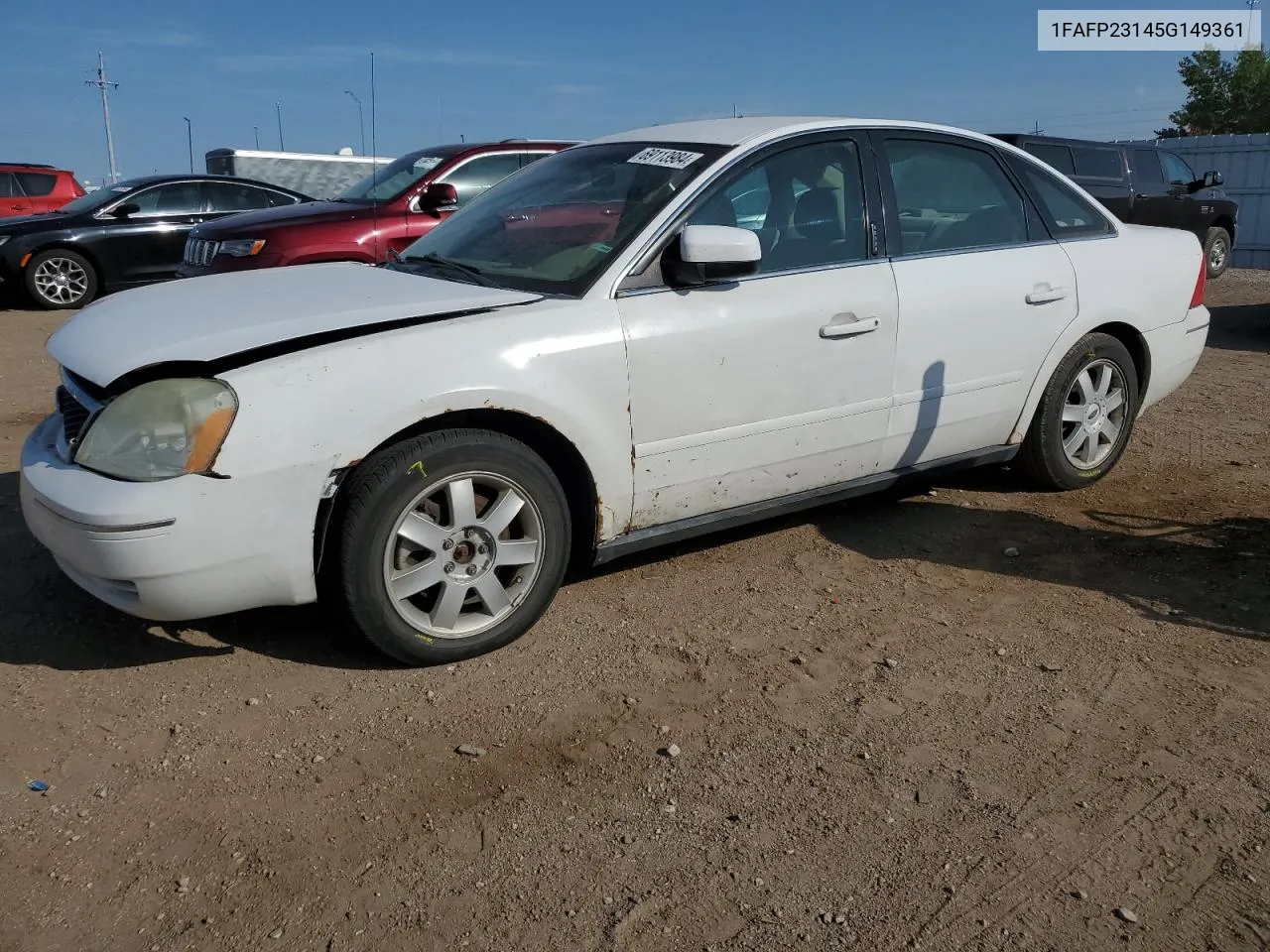 2005 Ford Five Hundred Se VIN: 1FAFP23145G149361 Lot: 69113984