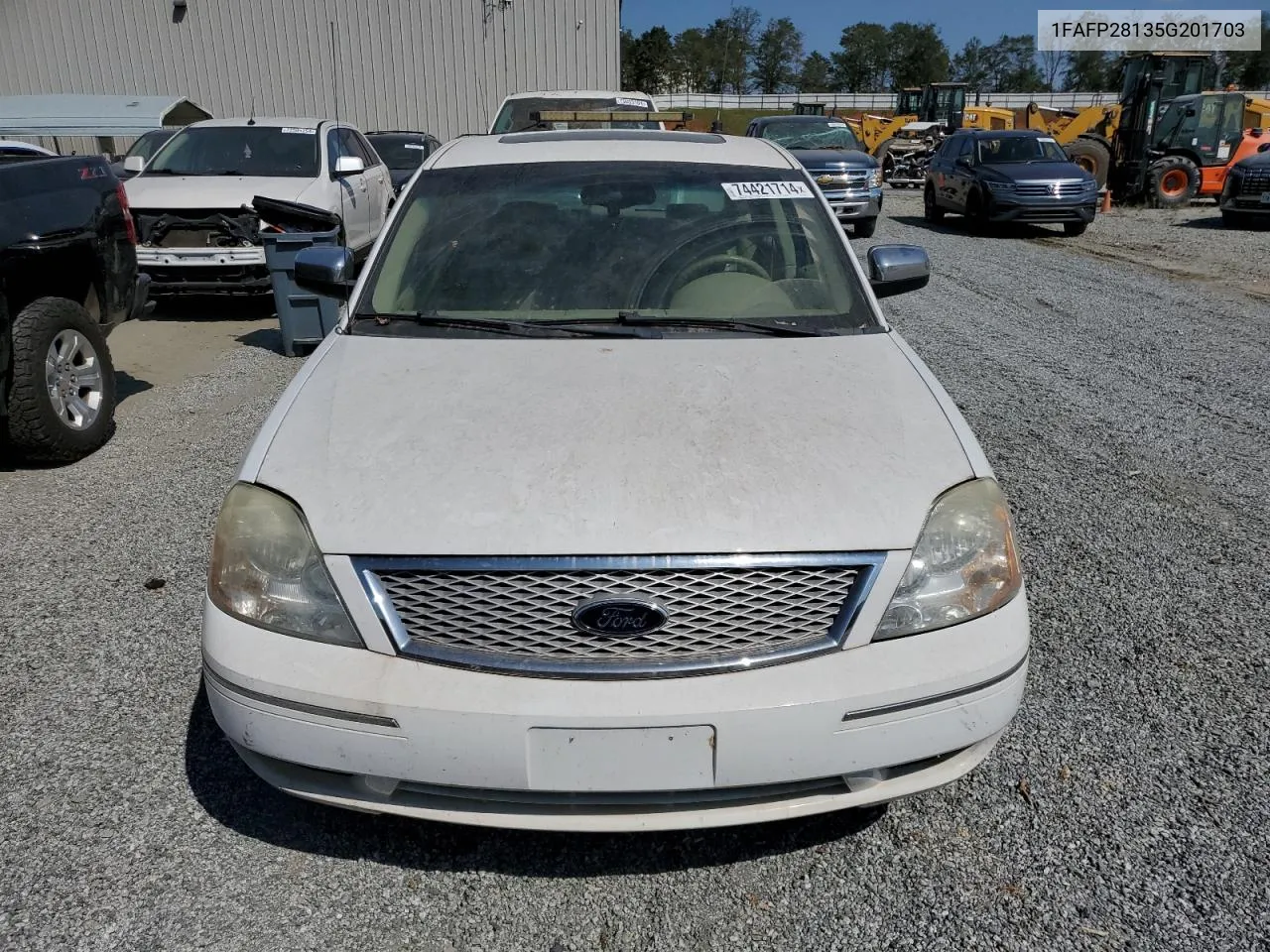 2005 Ford Five Hundred Limited VIN: 1FAFP28135G201703 Lot: 74421714