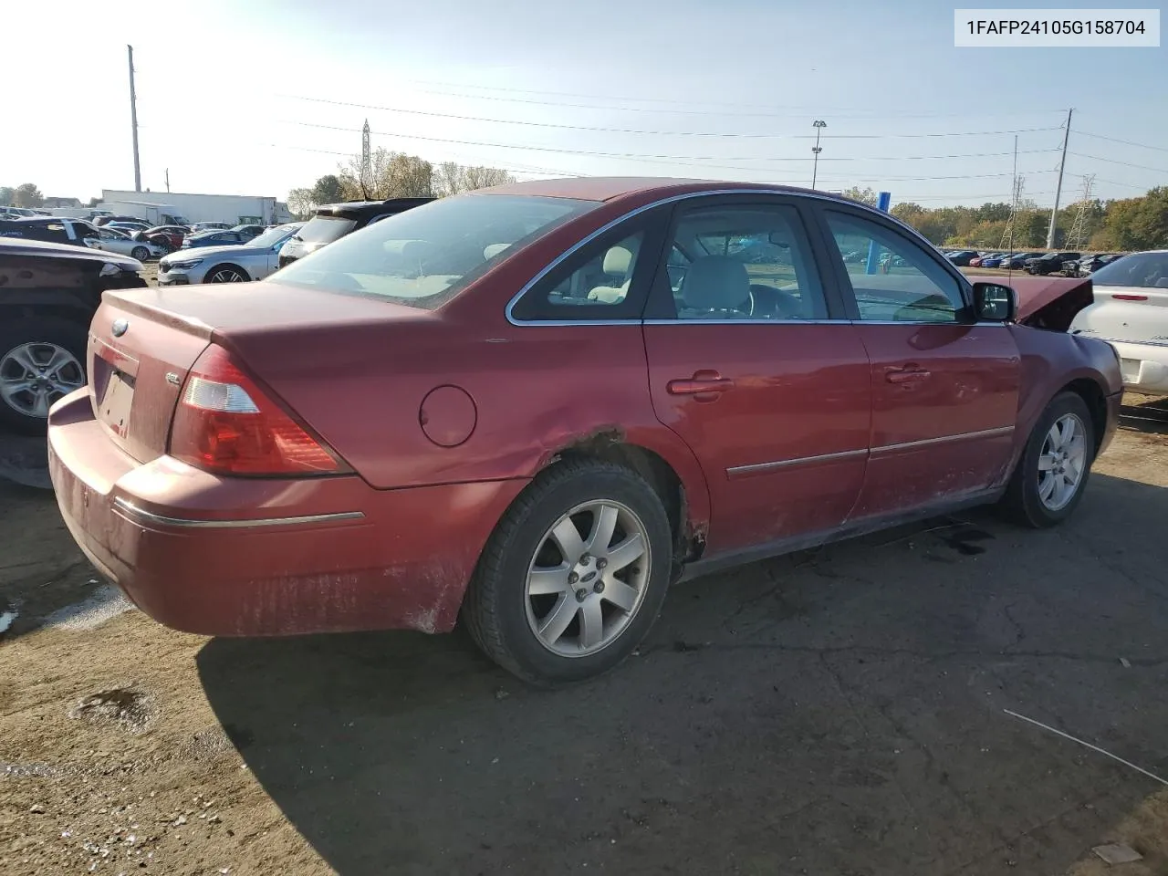 2005 Ford Five Hundred Sel VIN: 1FAFP24105G158704 Lot: 76884564