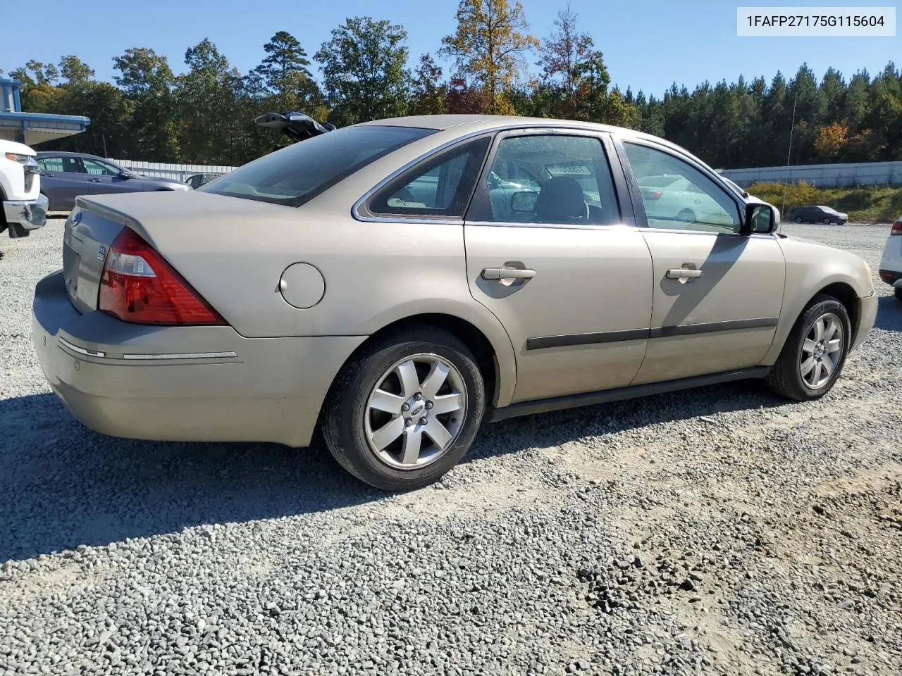 2005 Ford Five Hundred Sel VIN: 1FAFP27175G115604 Lot: 77557044