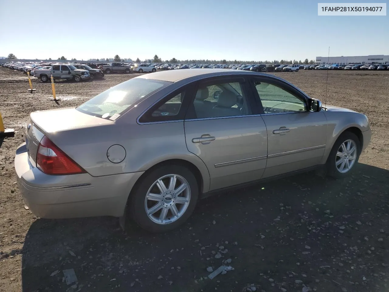 2005 Ford Five Hundred Limited VIN: 1FAHP281X5G194077 Lot: 79893934