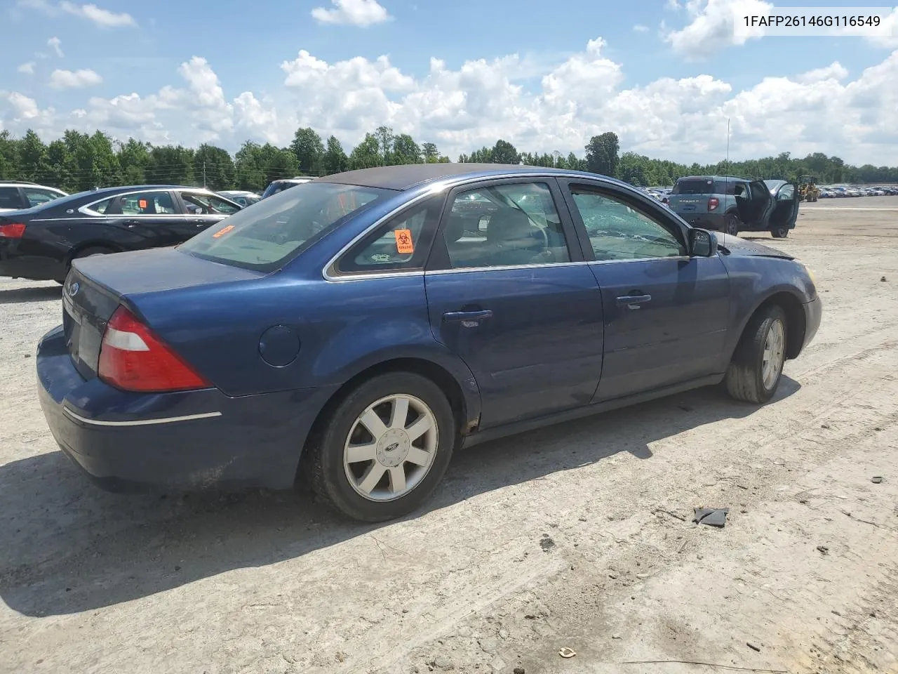 2006 Ford Five Hundred Se VIN: 1FAFP26146G116549 Lot: 62401774