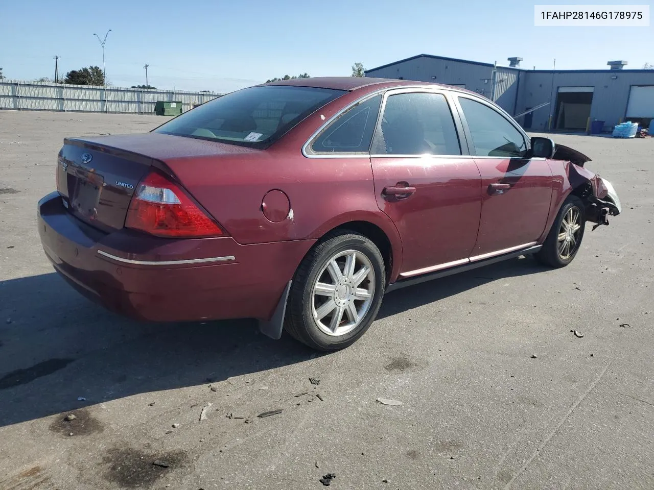 2006 Ford Five Hundred Limited VIN: 1FAHP28146G178975 Lot: 77398814