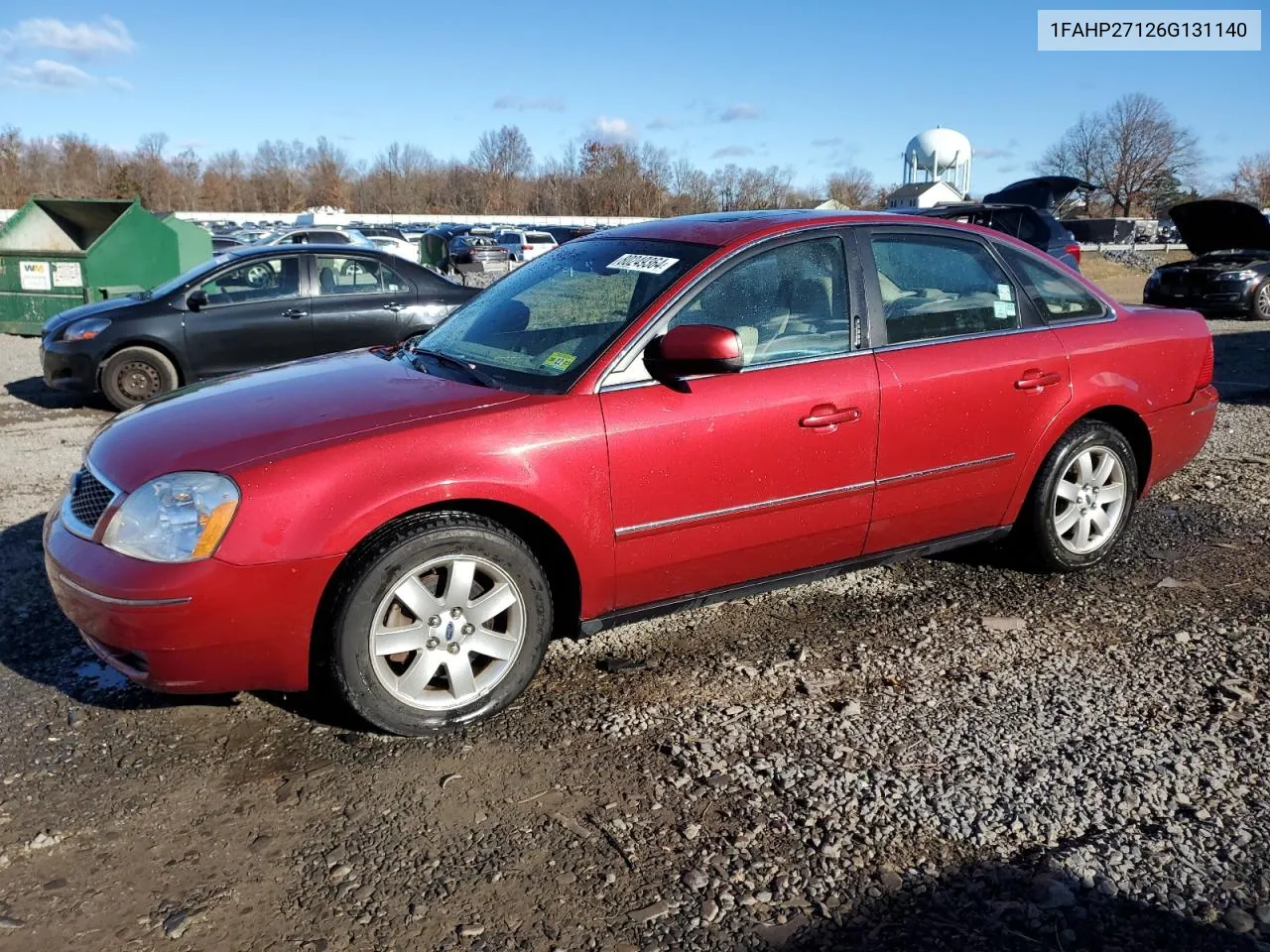 2006 Ford Five Hundred Sel VIN: 1FAHP27126G131140 Lot: 80249364