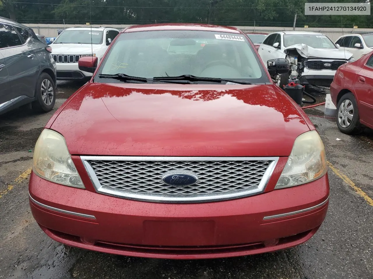 2007 Ford Five Hundred Sel VIN: 1FAHP24127G134920 Lot: 64489444