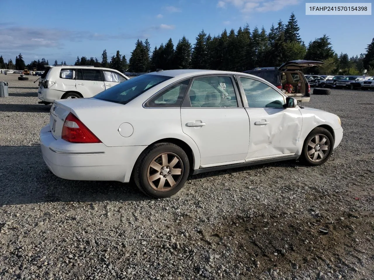 2007 Ford Five Hundred Sel VIN: 1FAHP24157G154398 Lot: 74328764