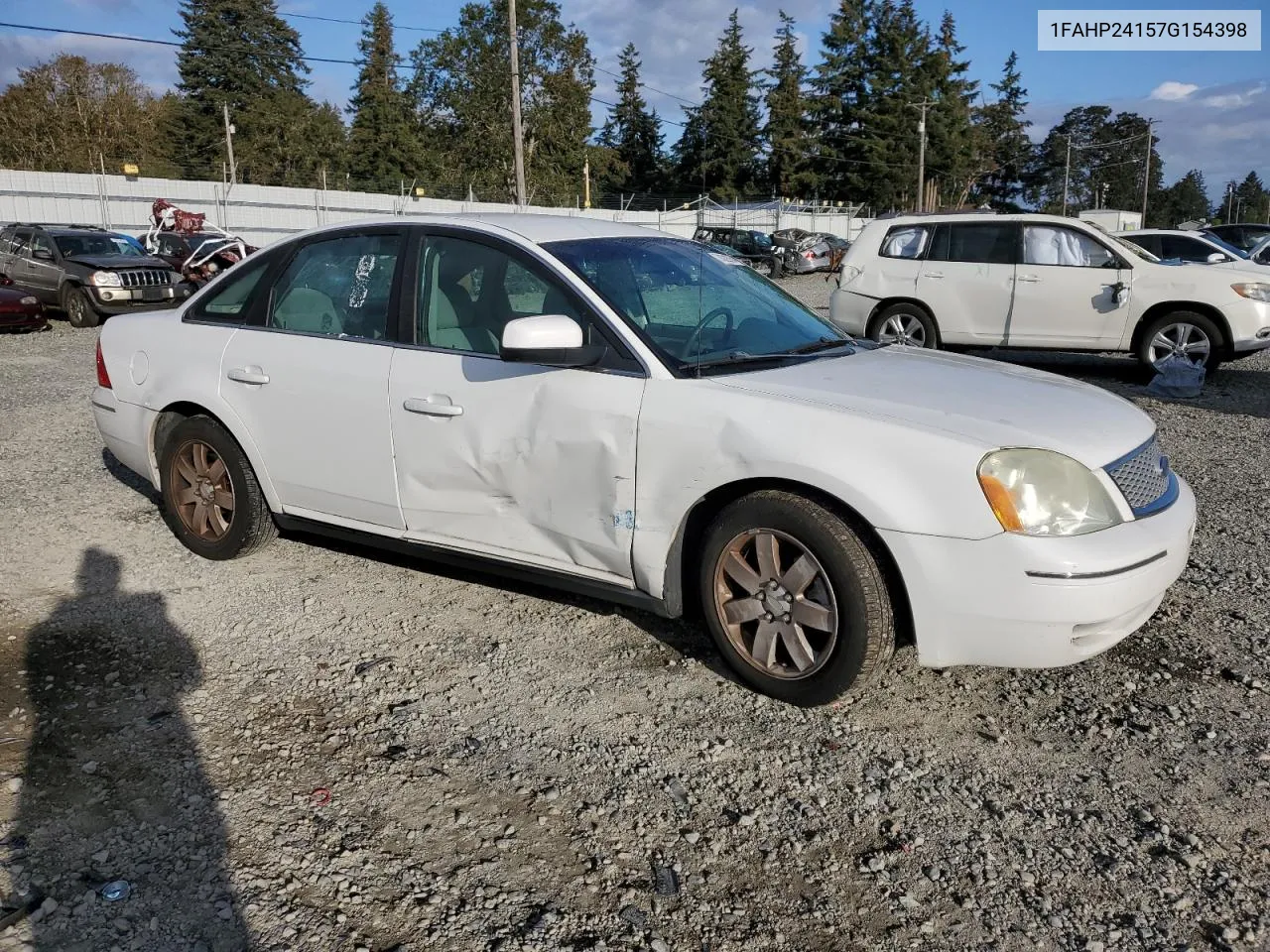 2007 Ford Five Hundred Sel VIN: 1FAHP24157G154398 Lot: 74328764