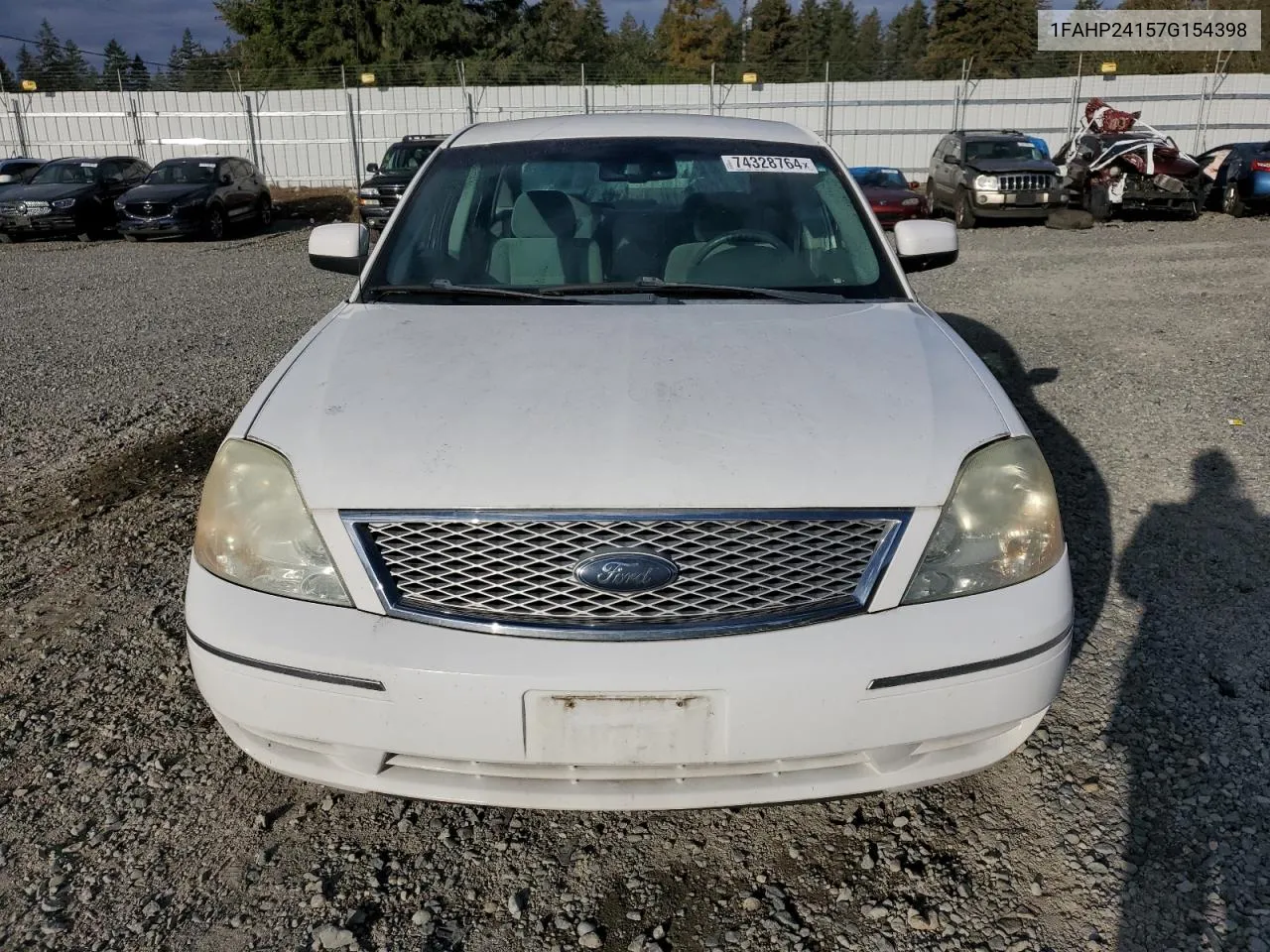 2007 Ford Five Hundred Sel VIN: 1FAHP24157G154398 Lot: 74328764