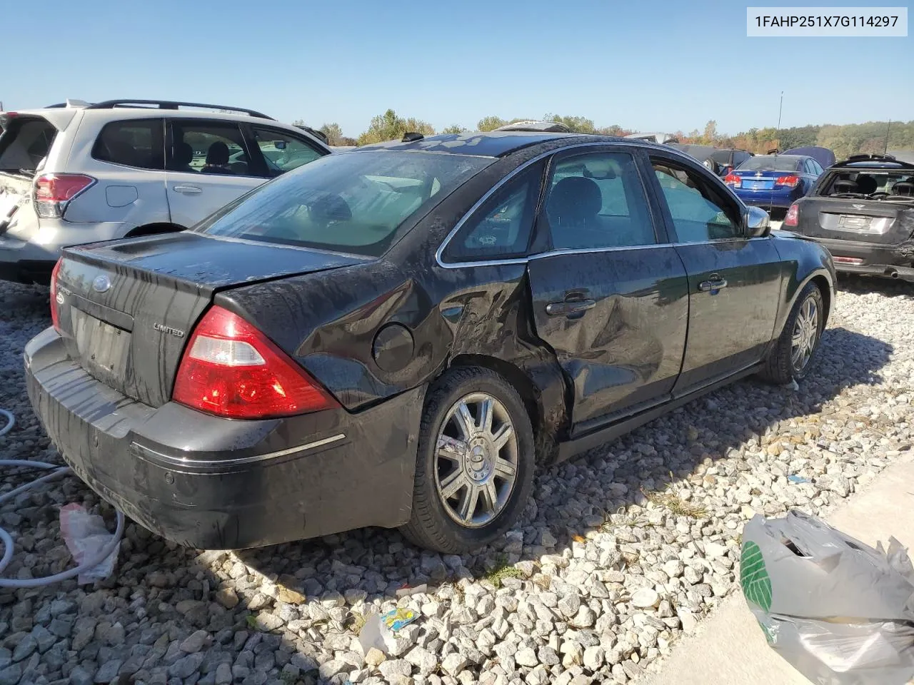 2007 Ford Five Hundred Limited VIN: 1FAHP251X7G114297 Lot: 75416234