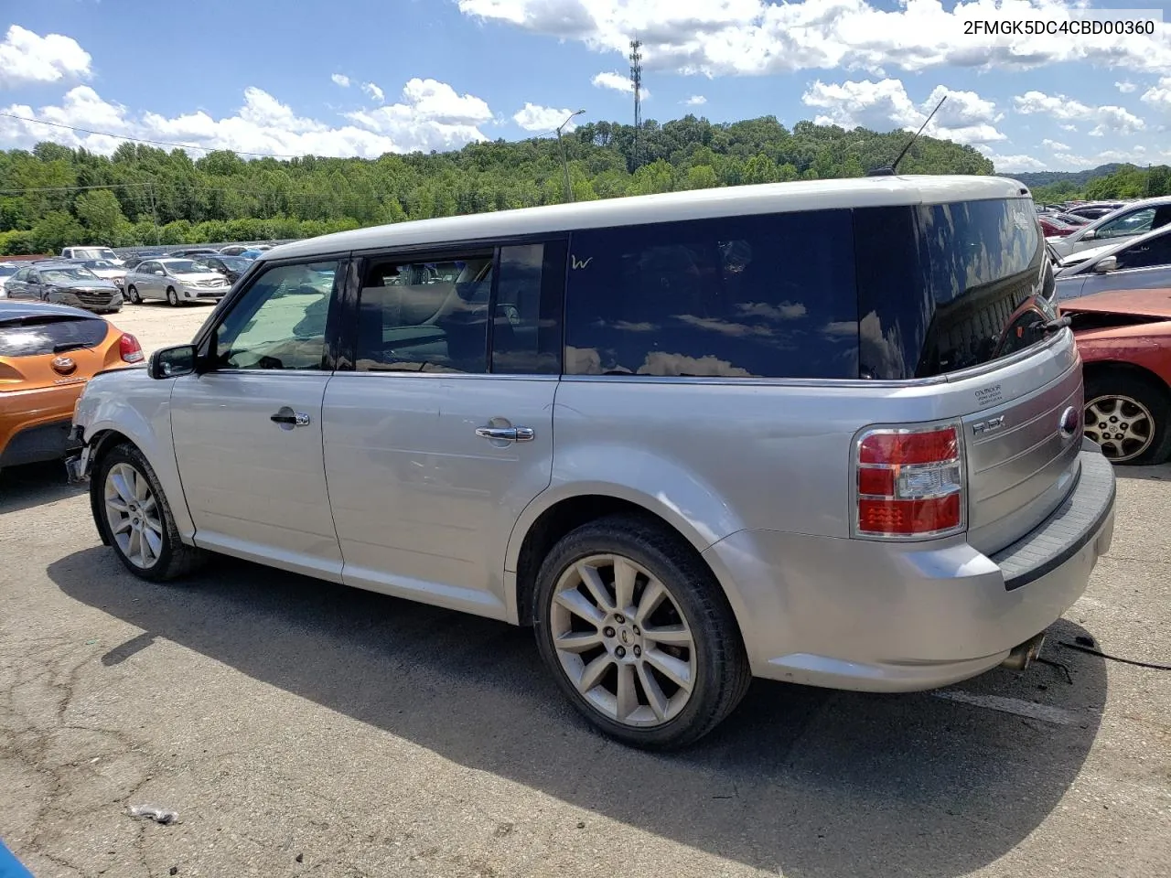 2012 Ford Flex Limited VIN: 2FMGK5DC4CBD00360 Lot: 56641454