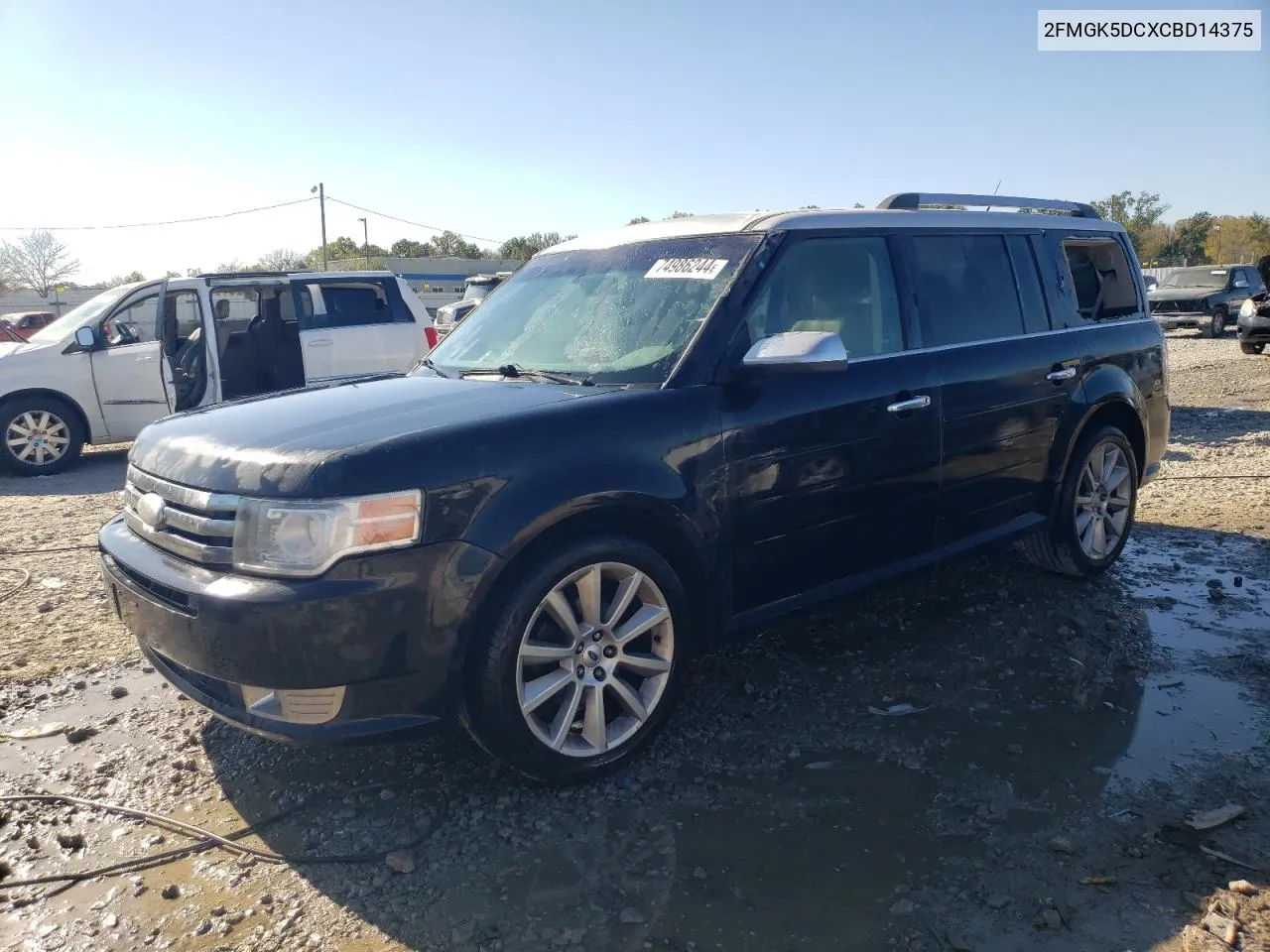 2012 Ford Flex Limited VIN: 2FMGK5DCXCBD14375 Lot: 74986244