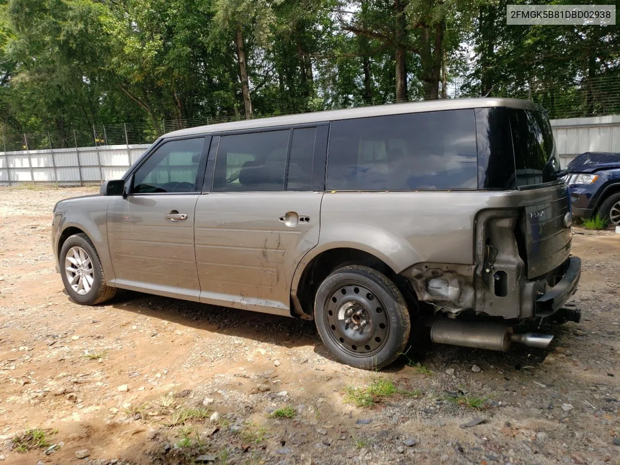 2013 Ford Flex Se VIN: 2FMGK5B81DBD02938 Lot: 64551194