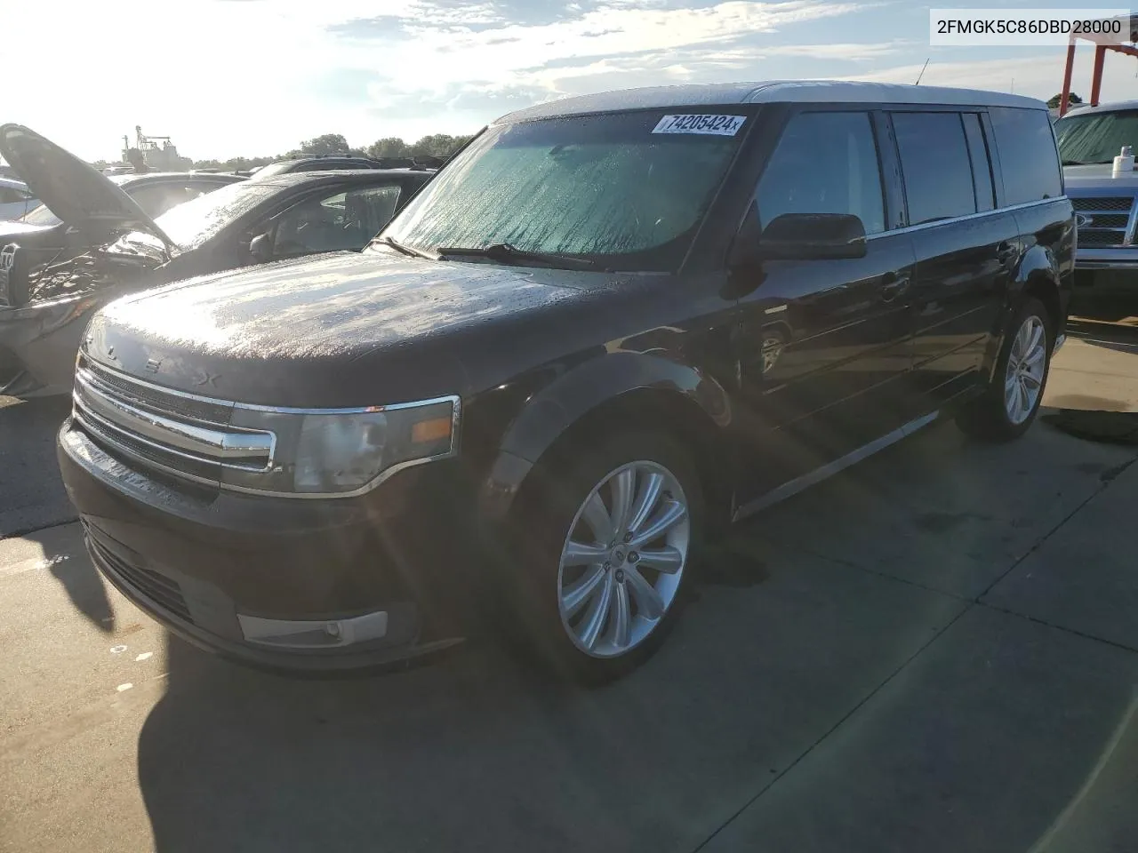 2013 Ford Flex Sel VIN: 2FMGK5C86DBD28000 Lot: 74205424