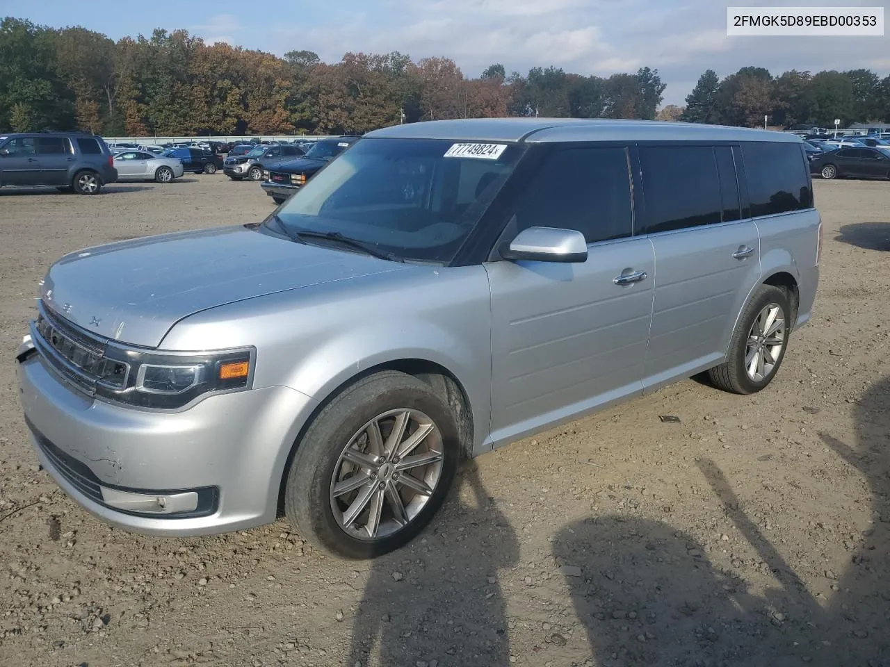 2014 Ford Flex Limited VIN: 2FMGK5D89EBD00353 Lot: 77749824