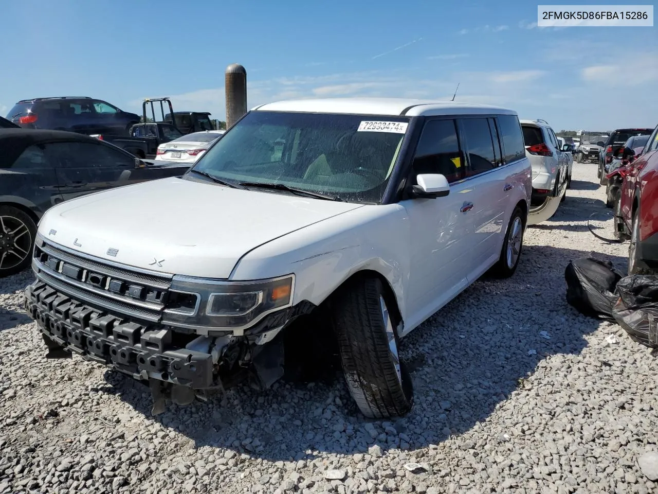 2015 Ford Flex Limited VIN: 2FMGK5D86FBA15286 Lot: 72993474