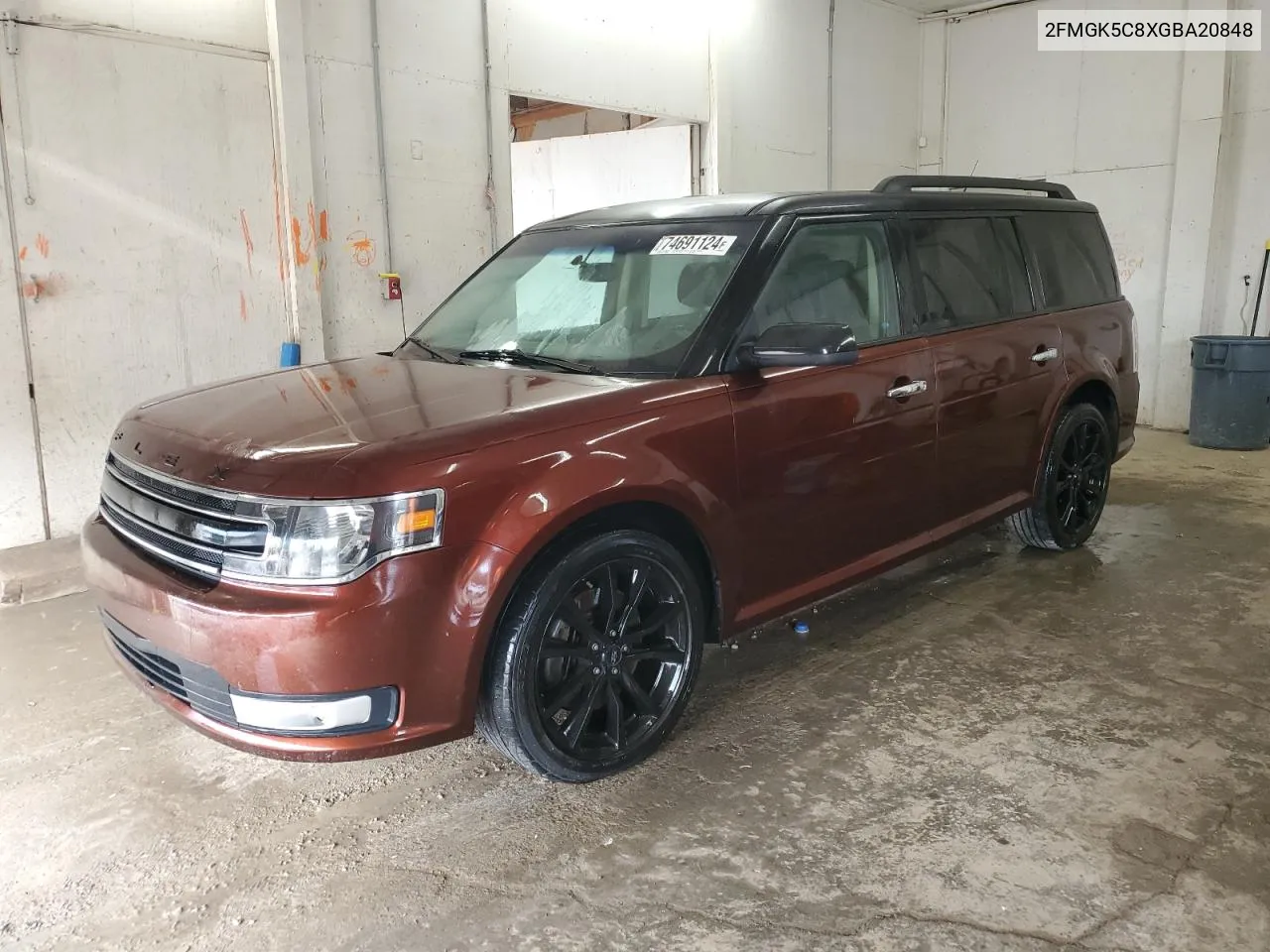 2016 Ford Flex Sel VIN: 2FMGK5C8XGBA20848 Lot: 74691124