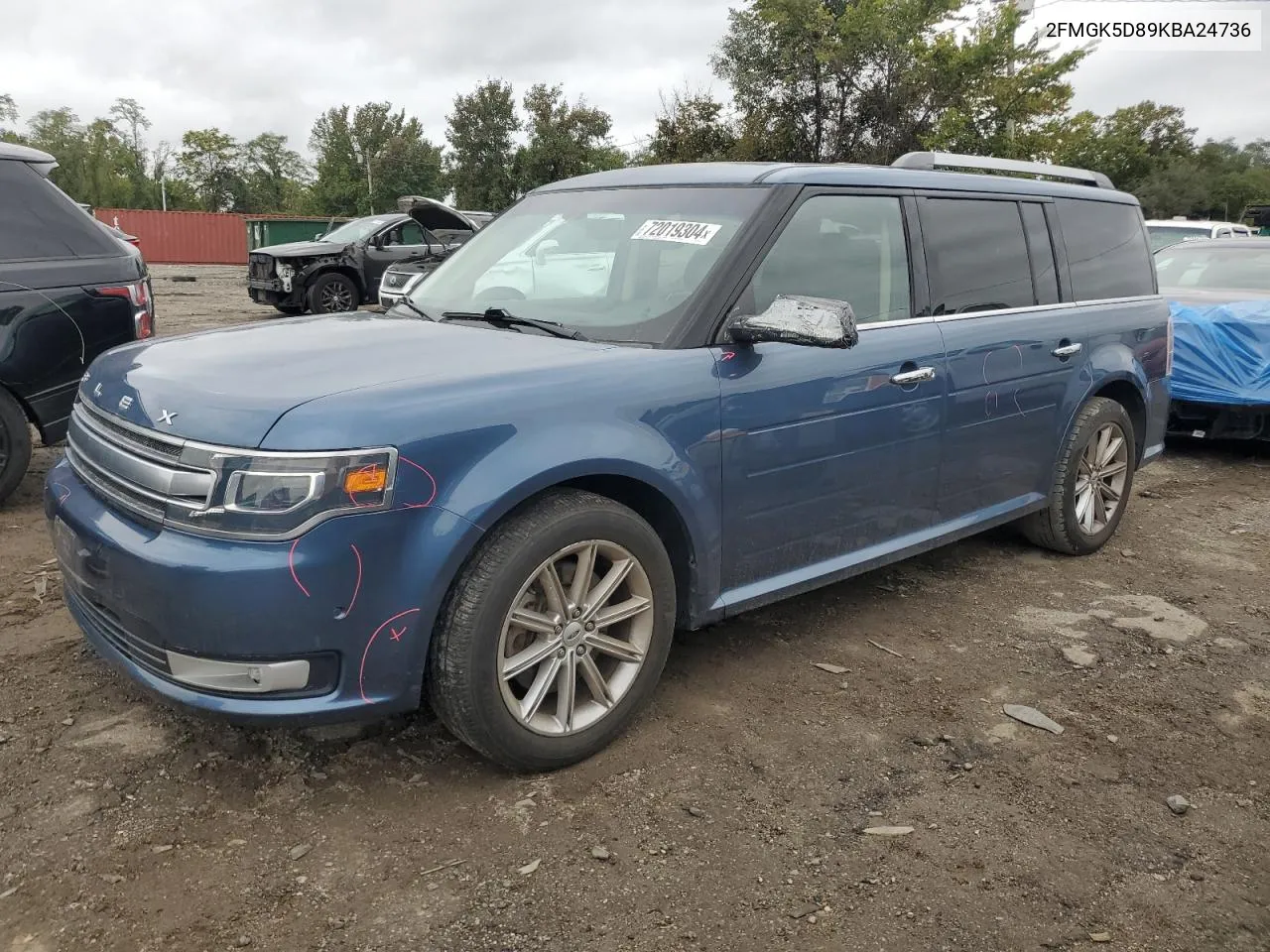 2019 Ford Flex Limited VIN: 2FMGK5D89KBA24736 Lot: 72019304