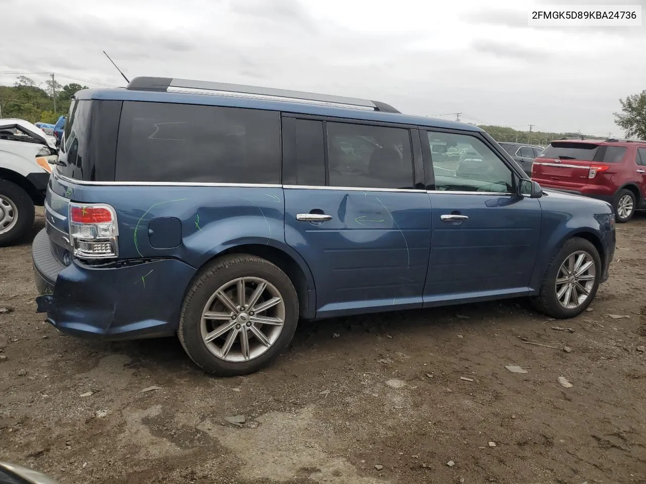 2019 Ford Flex Limited VIN: 2FMGK5D89KBA24736 Lot: 72019304