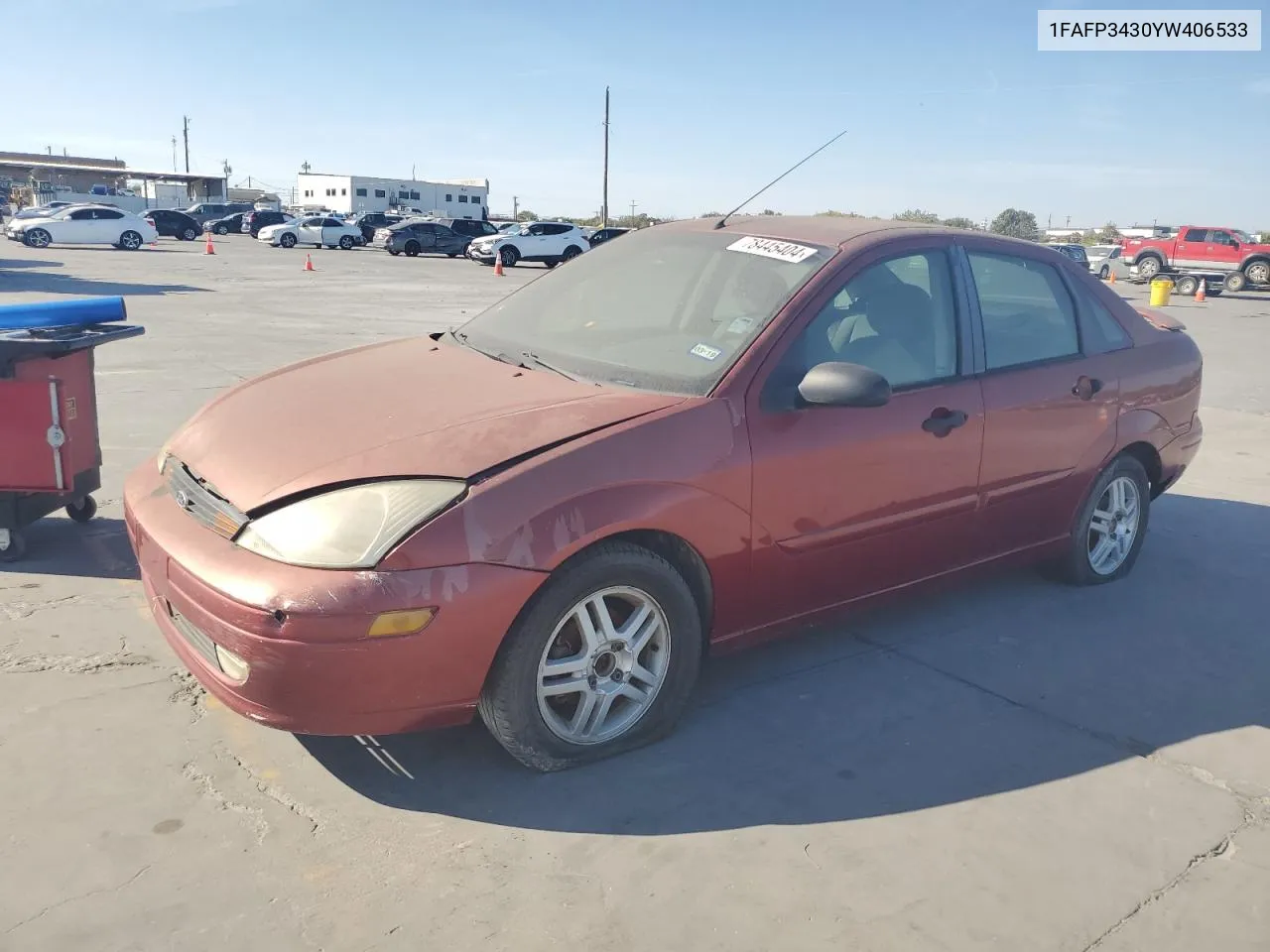 2000 Ford Focus Se VIN: 1FAFP3430YW406533 Lot: 78445404