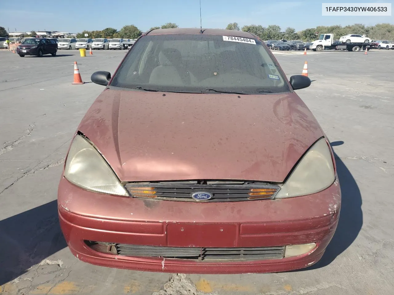 2000 Ford Focus Se VIN: 1FAFP3430YW406533 Lot: 78445404