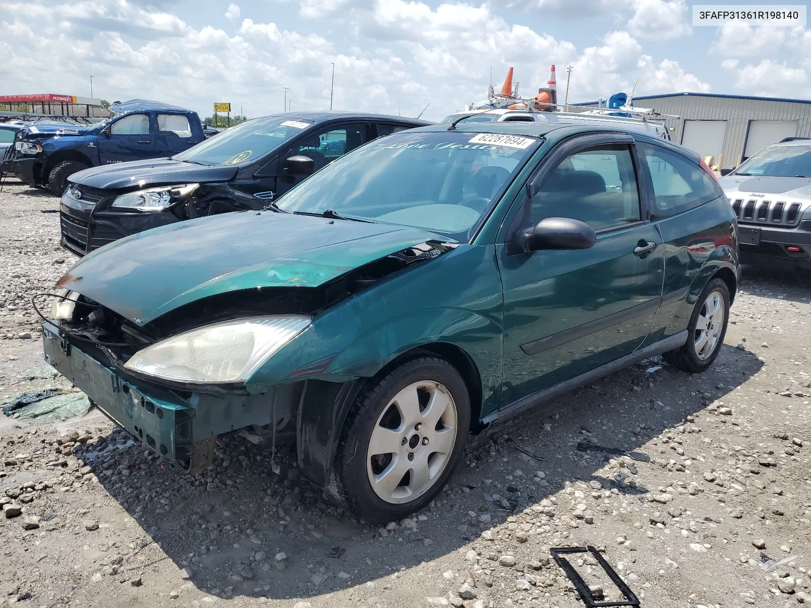 2001 Ford Focus Zx3 VIN: 3FAFP31361R198140 Lot: 62287694