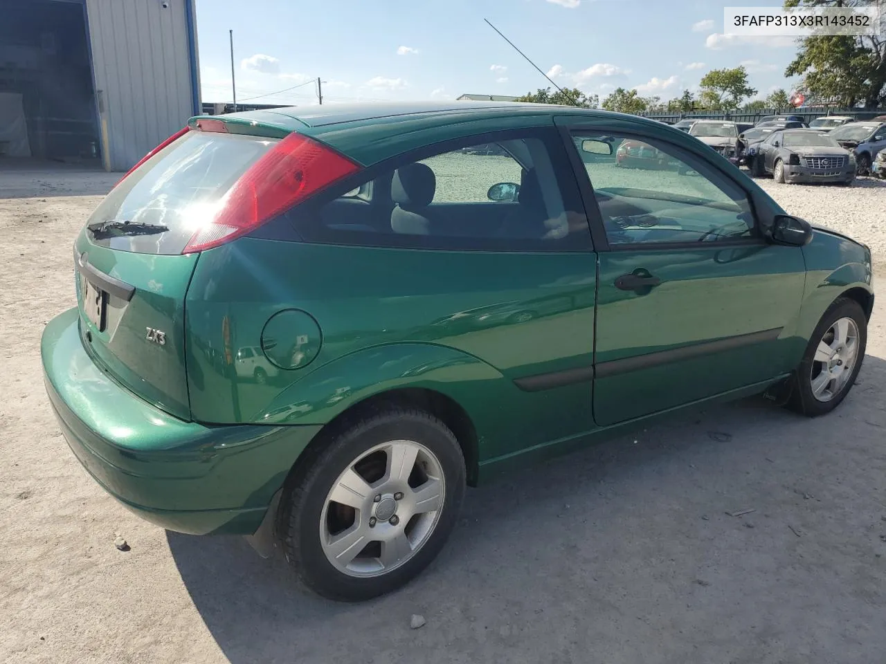 2003 Ford Focus Zx3 VIN: 3FAFP313X3R143452 Lot: 70458314