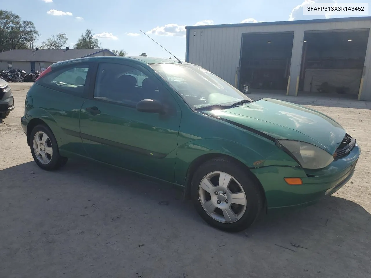 2003 Ford Focus Zx3 VIN: 3FAFP313X3R143452 Lot: 70458314