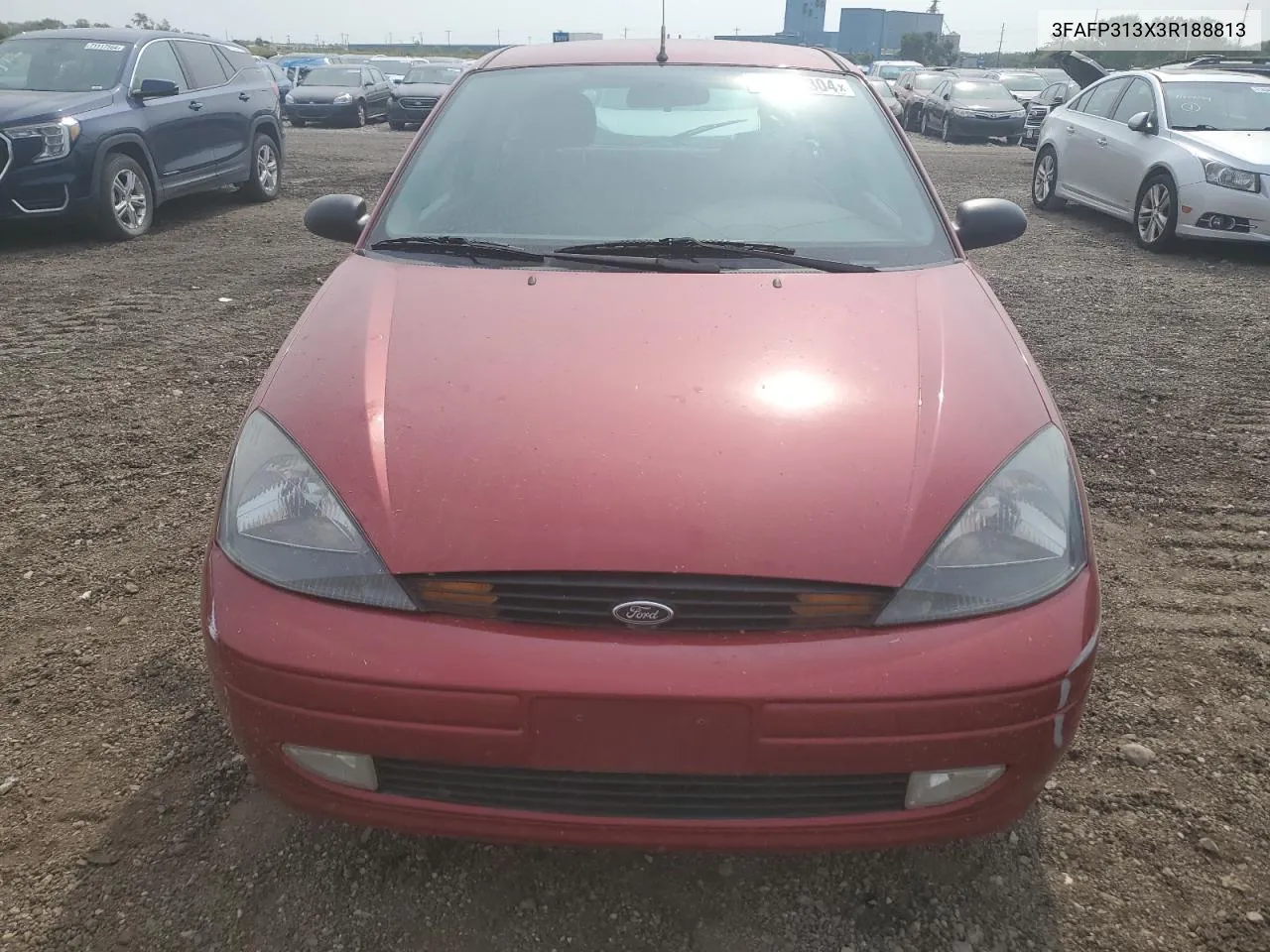 2003 Ford Focus Zx3 VIN: 3FAFP313X3R188813 Lot: 70890304