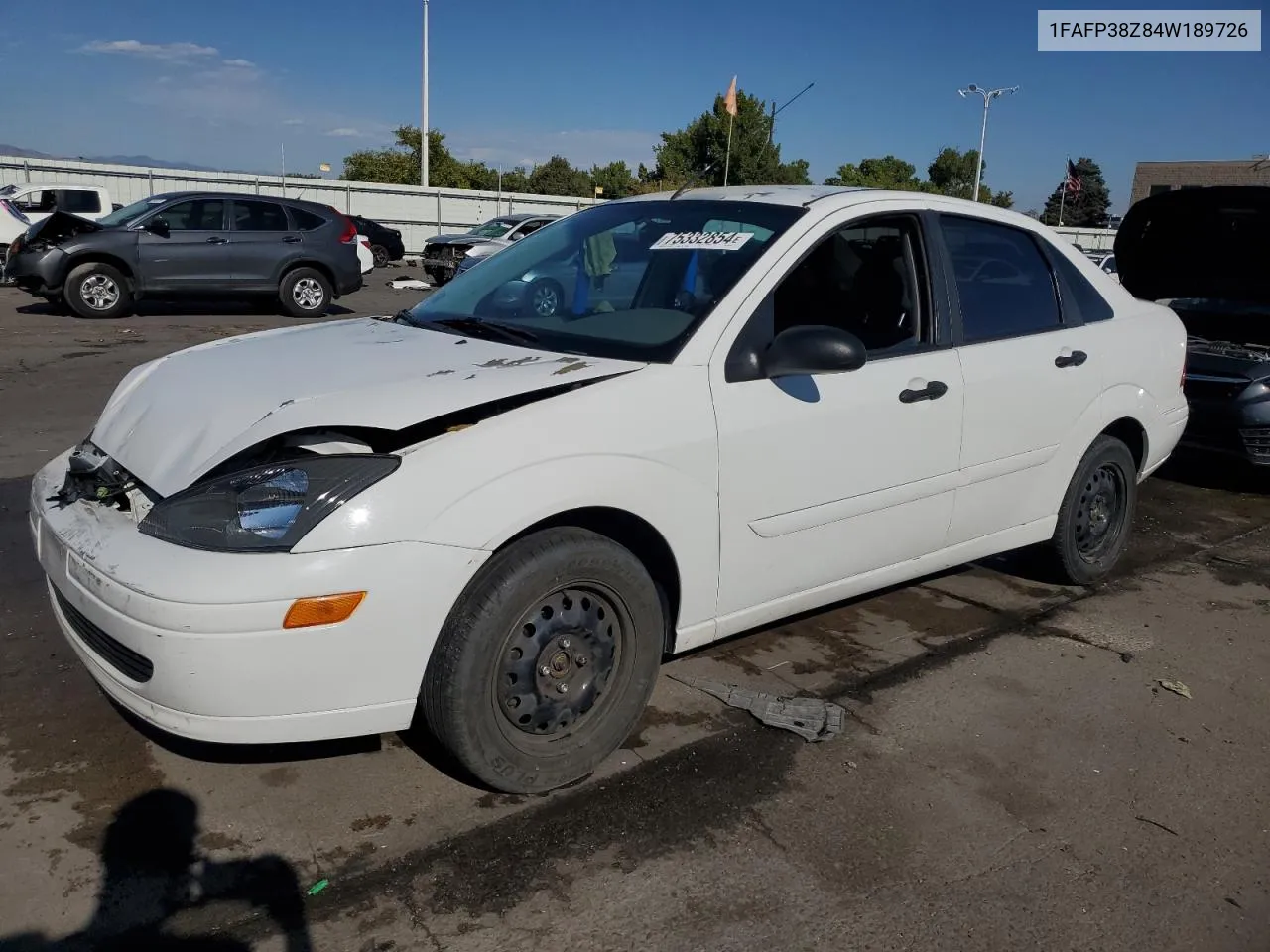 2004 Ford Focus Zts VIN: 1FAFP38Z84W189726 Lot: 75332854